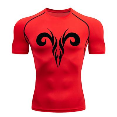 2024 Men's Short-sleeved T-shirt Quick-drying Sports Compression Shirt Bottoming Fitness Running Breathable Top Summer