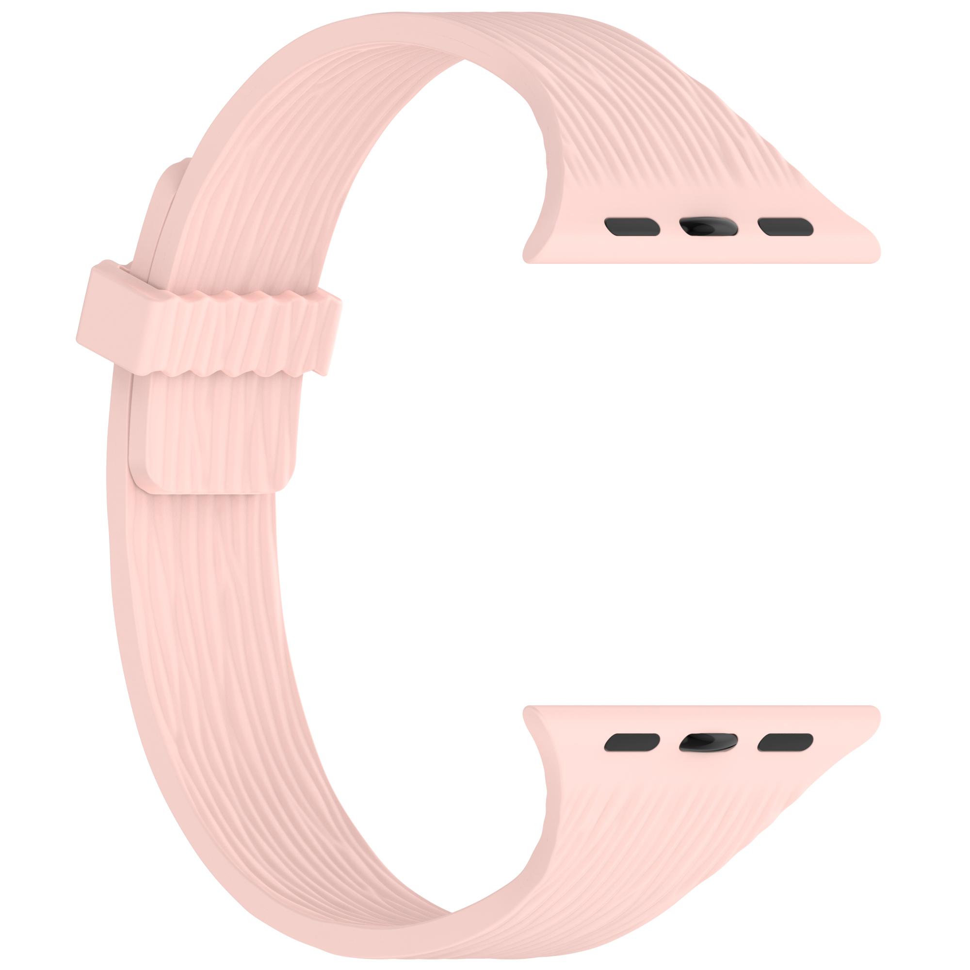 

Watch Strap for Apple Watch Series 38 40 41 42 44 45 46 49mm Strong Magnetic Water Wood Pattern Slim Silicone Watchband 44 45 46 49mm рожевий