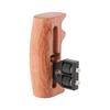 CAMVATE Wooden Hand Grip with 1/4" Mounting Screw Connector for DSLR Camera Cage (Switchable for Right/Left Hands)
