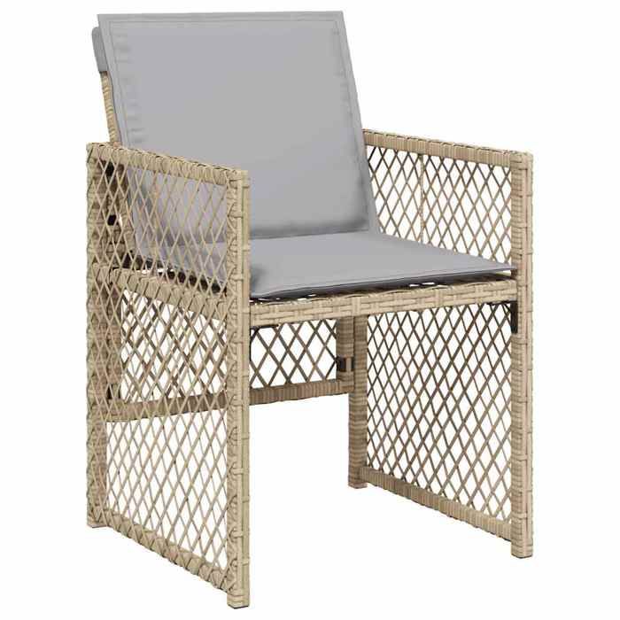 VidaXL Ensemble à manger de jardin coussins 13 pcs mélange beige rotin, ensemble de salle à manger d'extérieur 3210864