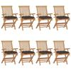 VidaXL Set of 8 Garden Chairs with Cushions, Patio Seats, Balcony Chairs, Outdoor Patio Furniture, Taupe 3072912