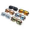  New Ins Popular Fashion Double Bridges Square Women Sunglasses Vintage Rivets Men Candy Color Sun Glasses Shades UV400