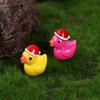 10pcs Whimsical Christmas Duck Home Desktop Decorations, Handcrafted Exquisite Miniature Rubber Ducks with Santa Hats