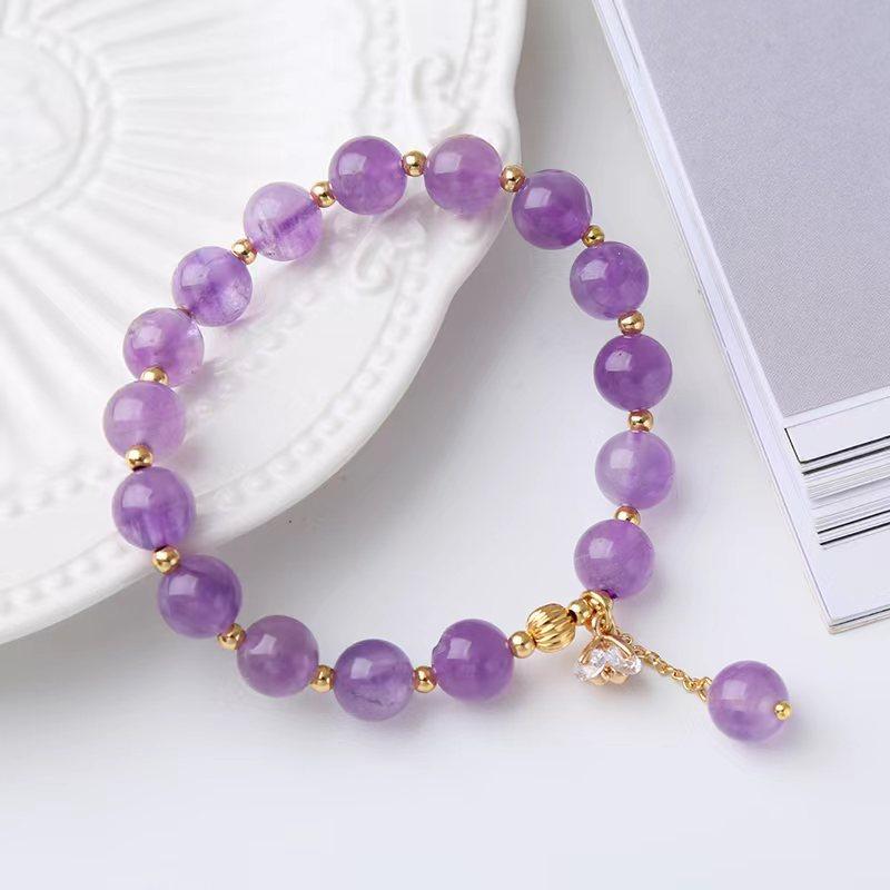 

Natural amethyst bracelet Bangles Women Fashion Jewelry accessories Gift фіолетовий