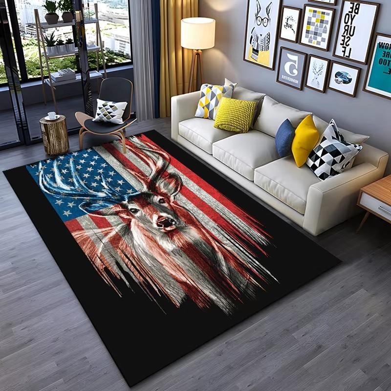 Large Area Rugs Deer Pattern Carpet for Living Room Bathroom Mat Creative Doormat Carpet for Bedroom Home Decor Alfombras Cool