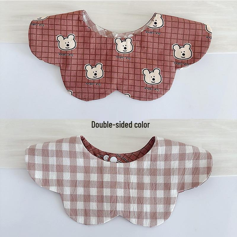 Korean Style Double-Sided Gauze Baby Drool Bib - Newborn Petal Design, Breathable