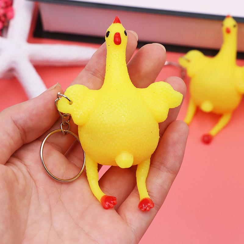 Funny Egg Laying Chicken Squeeze Toy Prank Gadget for Boredom & Stress Relief