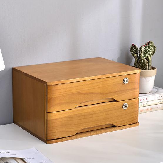 

Lockable 2-Tier Wooden Desktop Cabinet ,Office/Study/Dresser Storage Organizer with Drawer,Secure Countertop Cabinet for Jewelry жёлтый