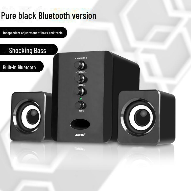 SADA D-202 Mini Subwoofer: USB 2.1 Small Speaker for Desktop, Laptop, and Mobile Devices