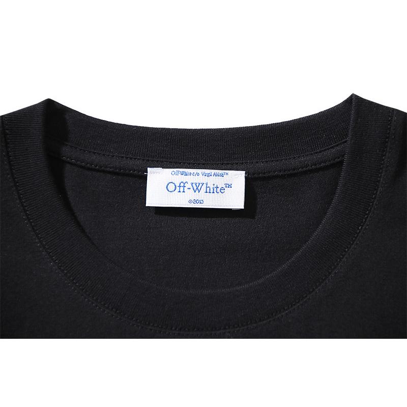 Off-White 2026 Summer New Angel Caravaggio Arrow Printed Short Sleeved T-shirt for Men and Women