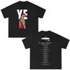 Stampa Maglietta Unisex in Puro Cotone Vintage a Manica Corta Kanye West Tour 2026 Y2K Hip Hop Streetwear Top Casual per Rapper Maglietta