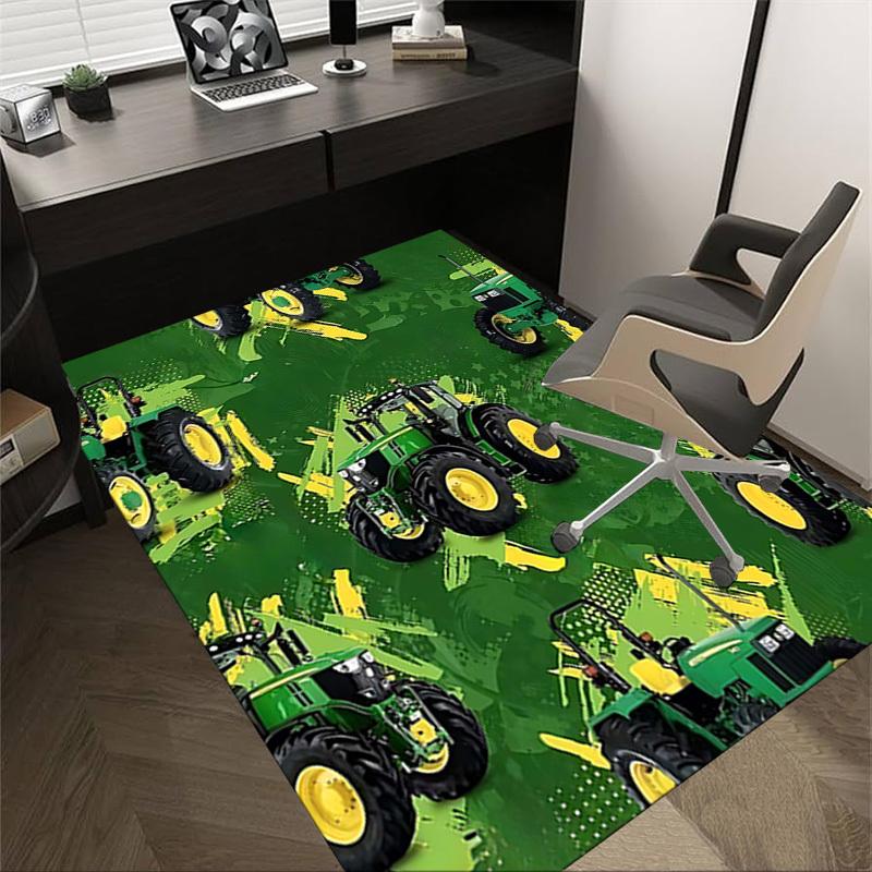 

1PC Tractor Green Non-Slip Floor Carpet Compatible for Office&Living Room&Bedroom&Dining room - Flat- Soft & Pattern, Vibrant Colors-W245 60cm by 90cm