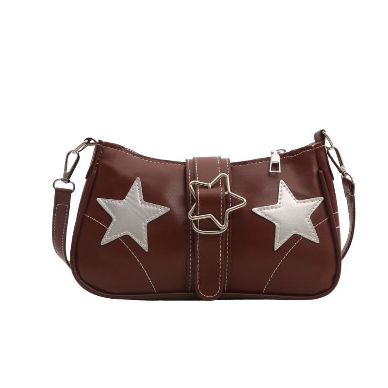 Y2K Hot Girls Star Shoulder Bags PU Leather Women's Underarm Bag Fashion Design Female Crossbody Bag Handbags Phone Purse