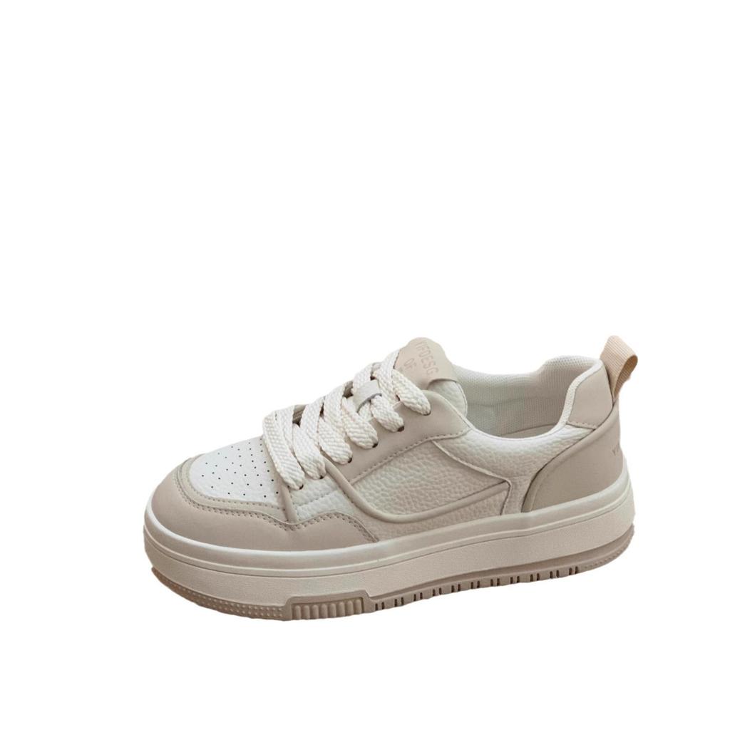 Hot Muffin Bottom Thick Sole Heightening Round Head Women's Shoes 2025 Autumn New Retro Board Shoes Casual Shoes