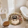Vintage Raccoon,Round Area Rug,Carpet Rug for Living Room Bedroom Sofa Playroom Decor,Non-slip Floor Mat