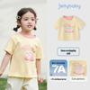 JELLYBABY Girls' Color-block Collar Short Sleeve T-Shirt