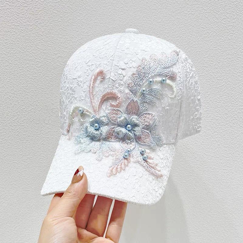 Lace-trimmed baseball cap for women - lightweight, breathable, stylish ladies' visor hat - korean style, versatile, trendy headwear