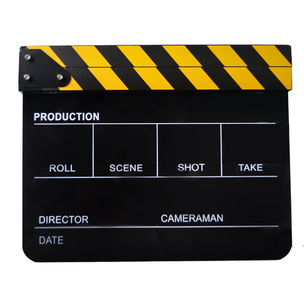 Acrylic Striped Movie Clapperboard Photography Prop