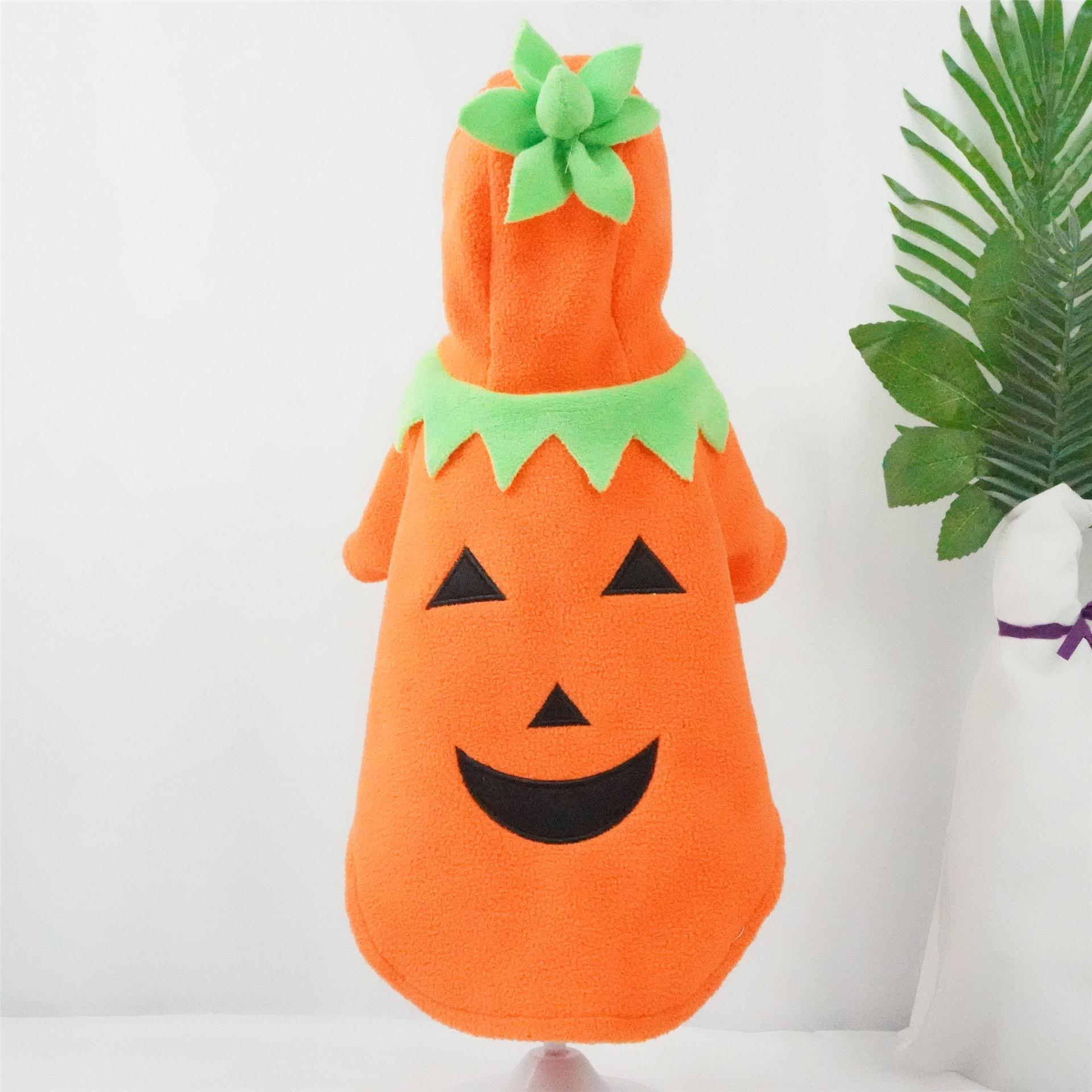 

Dog Pumpkin Costumes Halloween Pet Funny Transformation Clothes Puppy Warm Outfits Fleece Hoodie Durable Pet Cosplay Dress M оранжевый