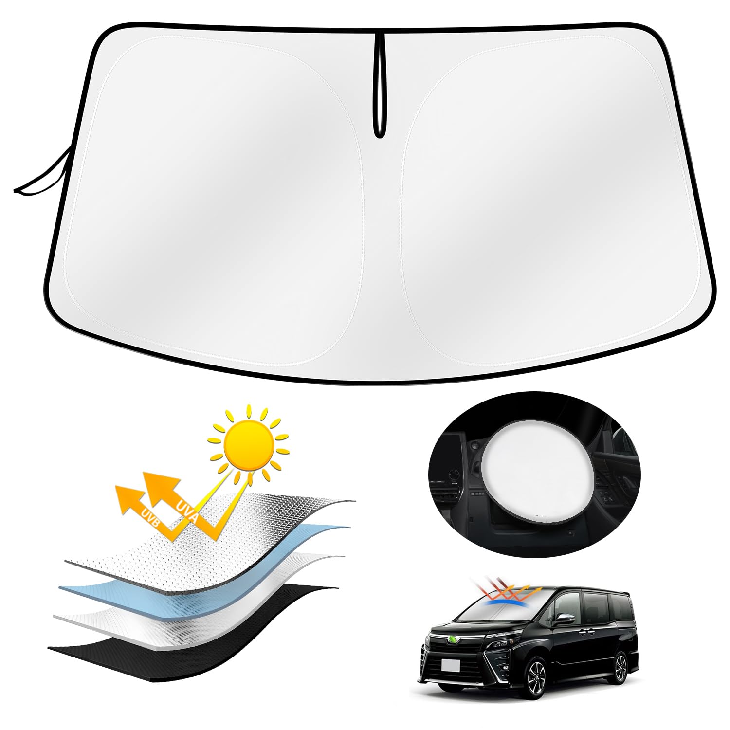 

AUTO SPEC Toyota 80 Series Front Car Blackout Front Shade for 2014 Windshield Sun Heat Easy Storage Bag Interior Car Direct from Manufacturer 80