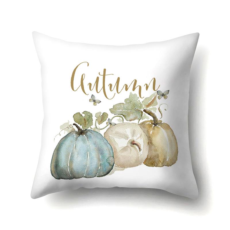 Thanksgiving Pillowcase Blessing Maple Leaf Pumpkin Sofa Cushion Cover Office Home Living Room Pillowcase