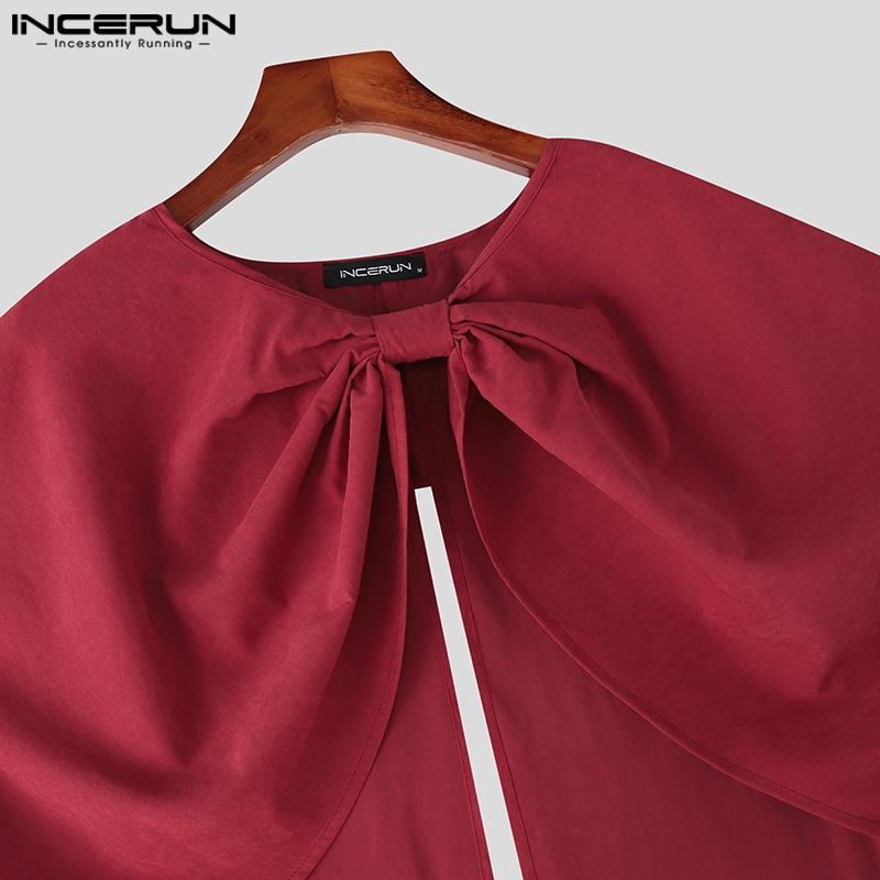 INCERUN Bărbați Fundă Nod Despicături Stil Șal Pelerine Lungi de Petrecere Paltoane Pelerină