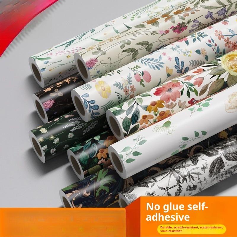 PVC Wallpaper Household Self-adhesive Background Wall Decorative Painting Wall Sticker Self-adhesive Wall Covering Bedroom Wallpaper Self-adhesive