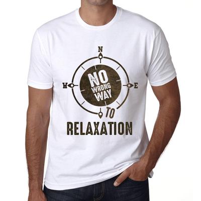 Herren Vintage T-Shirt Grafik T-Shirt No Wrong Way Relaxation Weiß