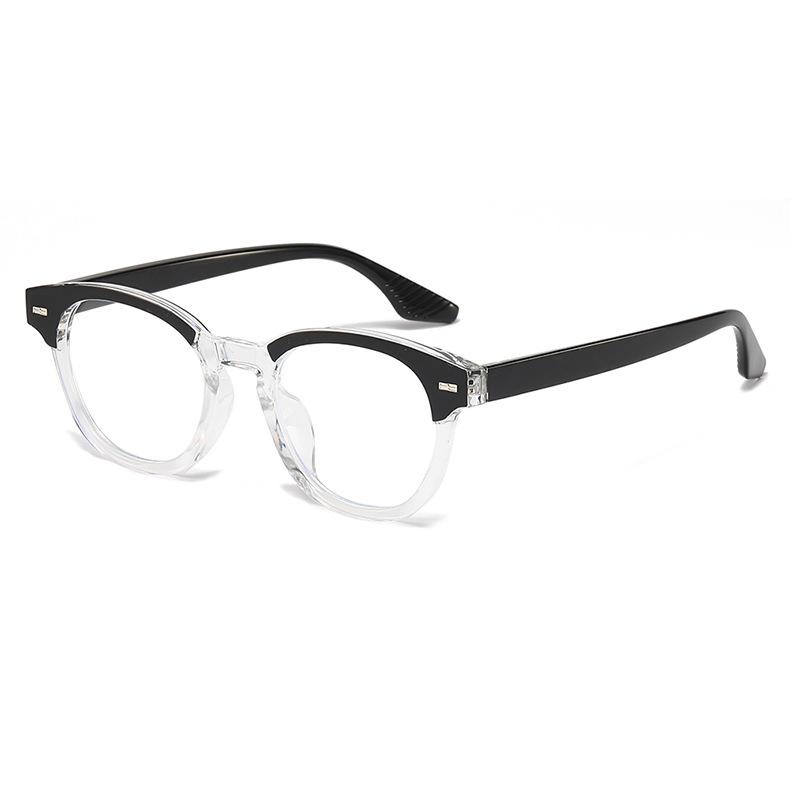 New Luxury Rivet Elliptical Frame Myopia Glasses Prescription Nearsight Anti Blue Light Men Eyewear
