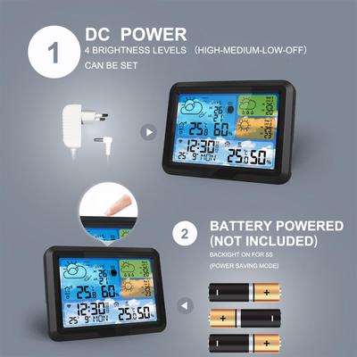Wi-Fi Weather Clock Indoor Outdoor Temperature & Humidity Meter Wireless Multifunctional Weather Station