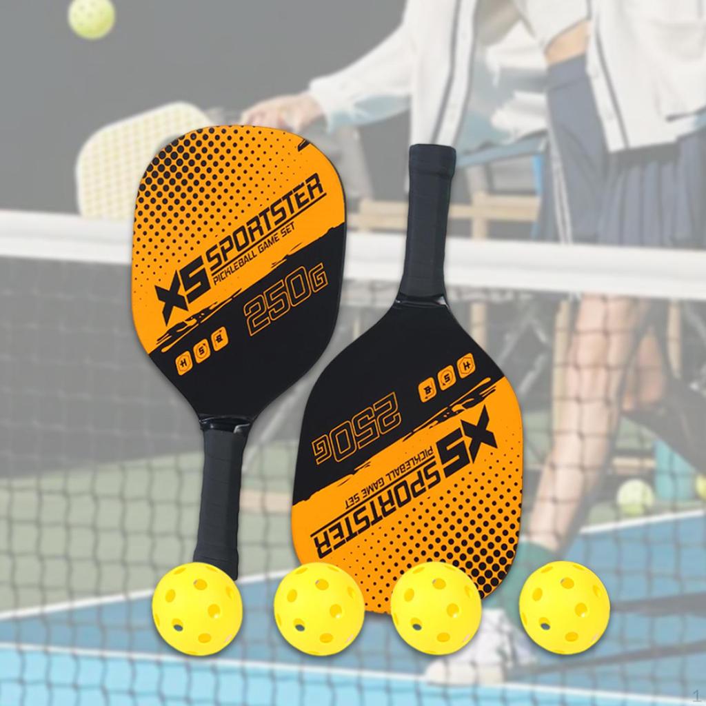 2 Stück Pickleballschläger Tragbar 4 Bälle für Fitnessstudio-Training Outdoor Blau