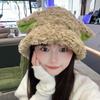 Lamb Hat Winter Bucket Hat Female Cute Lamb Knitted Hairy Winter Ears Plush Bleat Hat Winter