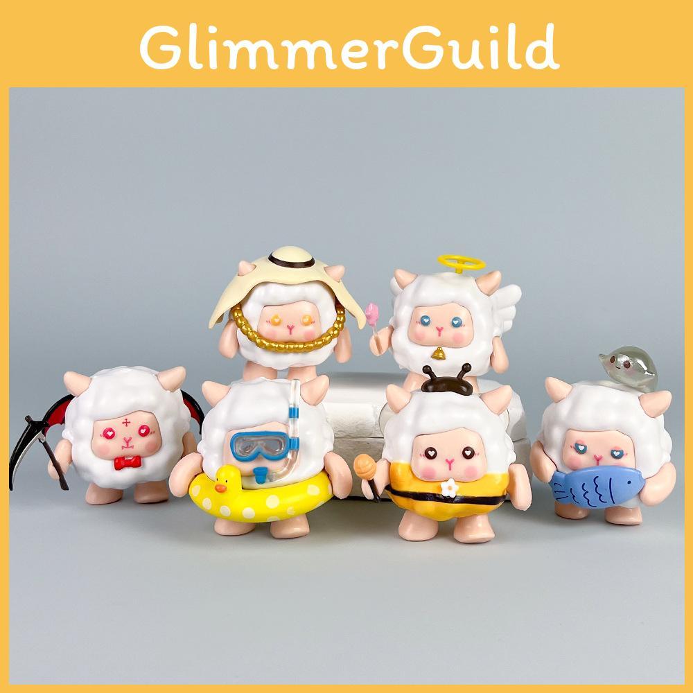 Eggy 6 Pcs Party Sheep Design Mini Model Desktop Decoration Ornament Set