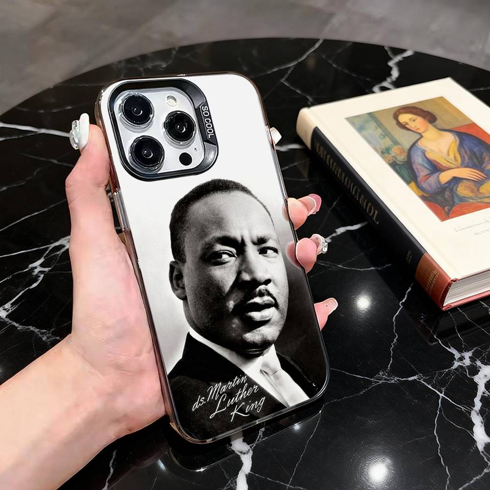 

Great M-Martin Luther King Jr Phone Case For iPhone 17,16,15,14,13,12,11 Plus,Pro Max,XS,Colorful Silver Phone case Funda Cover iPhone13