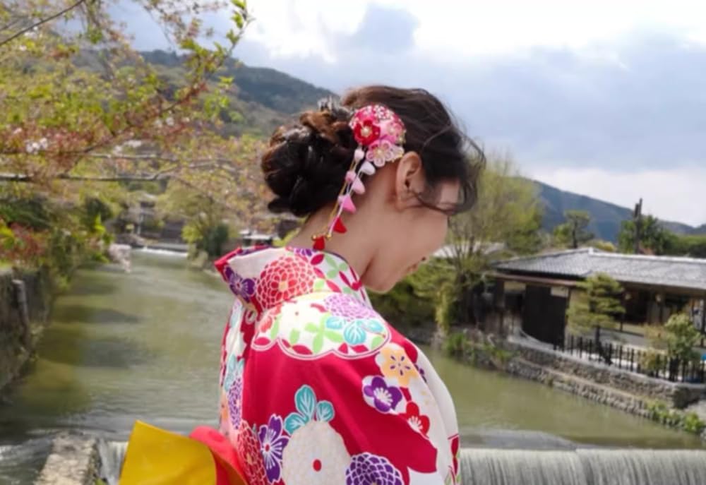 Samcos Hair Ornament Set (3 pieces) for Shichi-Go-San, Coming-of-Age Ceremony, Yukata, Summer Festivals, Fireworks Displays, Cherry Blossom Viewing,