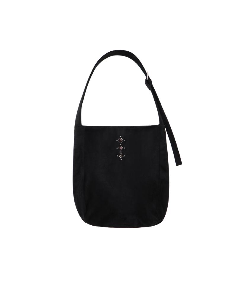Kookeesee Suede Studded Shoulder Bag (Black)