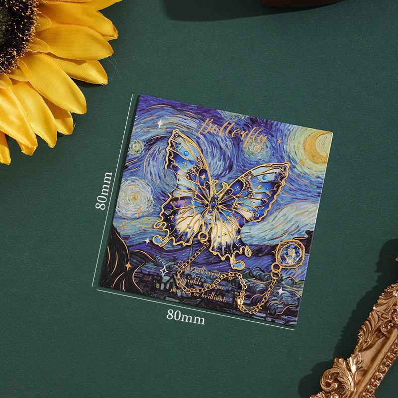 

Ретро-закладка для чтения в форме бабочки для студентов, держатель для 6 видов художественных закладок с масляной живописью, изысканные подарки для чтения