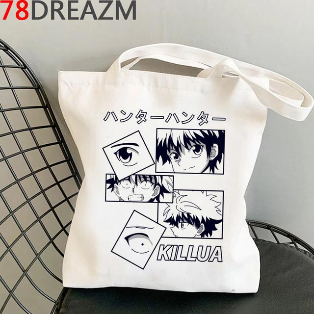 

Сумка для покупок Hunter x Hunter, сумка для продуктов, хлопковая сумка-шоппер, сумка-шоппер, sacola boodschappentas, на заказ 24*26cm