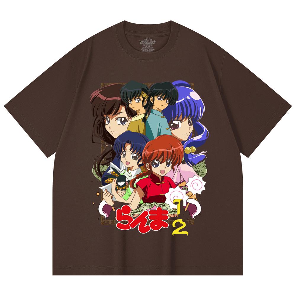 230 Gsm 100% Cotton Ranma 12 V6 Print Unisex Heavy Cotton T Shirt