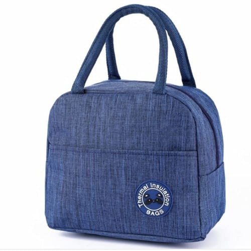 Lunch Bag with Thermal Insulation, Large Capacity, Lightweight, Waterproof, Washable, Convenient Storage for Commuting, School, and Camping (Blue)