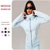 Cardigan Sweatshirt Molleton à Capuche Slim Fit pour Femme avec Fronces à la Taille