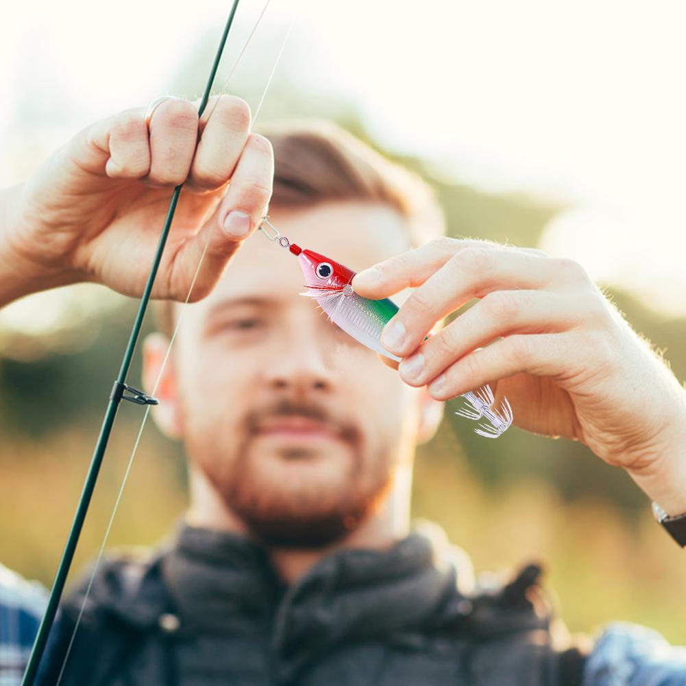 Tintenfisch Holz Garnelen Köder Tragbar Simulation Angelköder für Angler 10cm 10g Lebensecht Doppelschicht Regenschirmhaken Köder