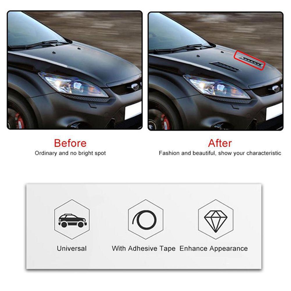 Car Decorative Cover Carbon Patterned Vent Louver Cooling Panel Vent Louver Scoop Cover Car Bonnet Hood Car Accessories