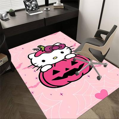 1 Stück Hello Kitty Halloween Teppich Anti-Rutsch Polyester Fußmatte für Büro, Schlafzimmer