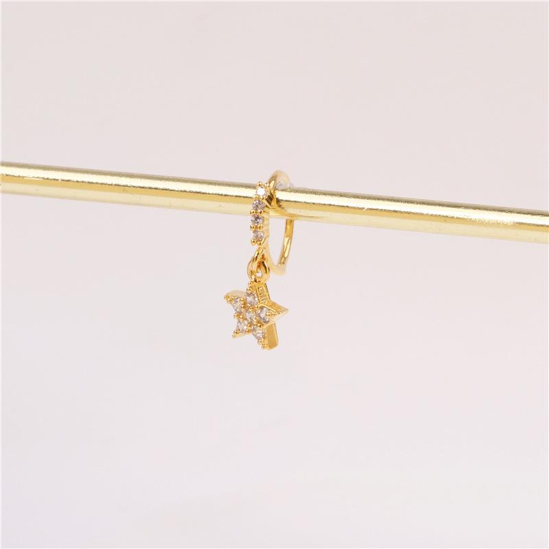 Body Piercing Jewelry Nose Pentagram Crystal Fashion Pendant Nose Ring