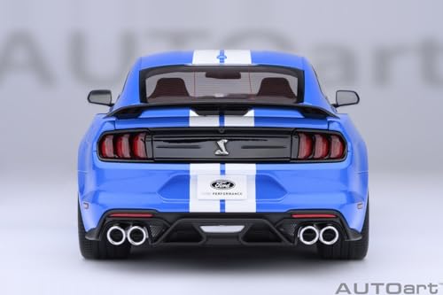 AUTOart 1/18 Scale Ford Mustang Shelby GT500 (Blue/White Stripes) Finished Product 73094