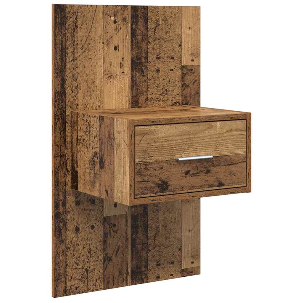 Nightstand Set of 2 Reclaimed Wood Look 50 x 32.5 x 80 cm Particleboard
