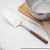 304 Stainless Steel Western Cutlery Set with Walnut Handles: Knife, Fork, Spoon, Cake Server, Bread Knife, Soup Spoon, Serving Spoon.