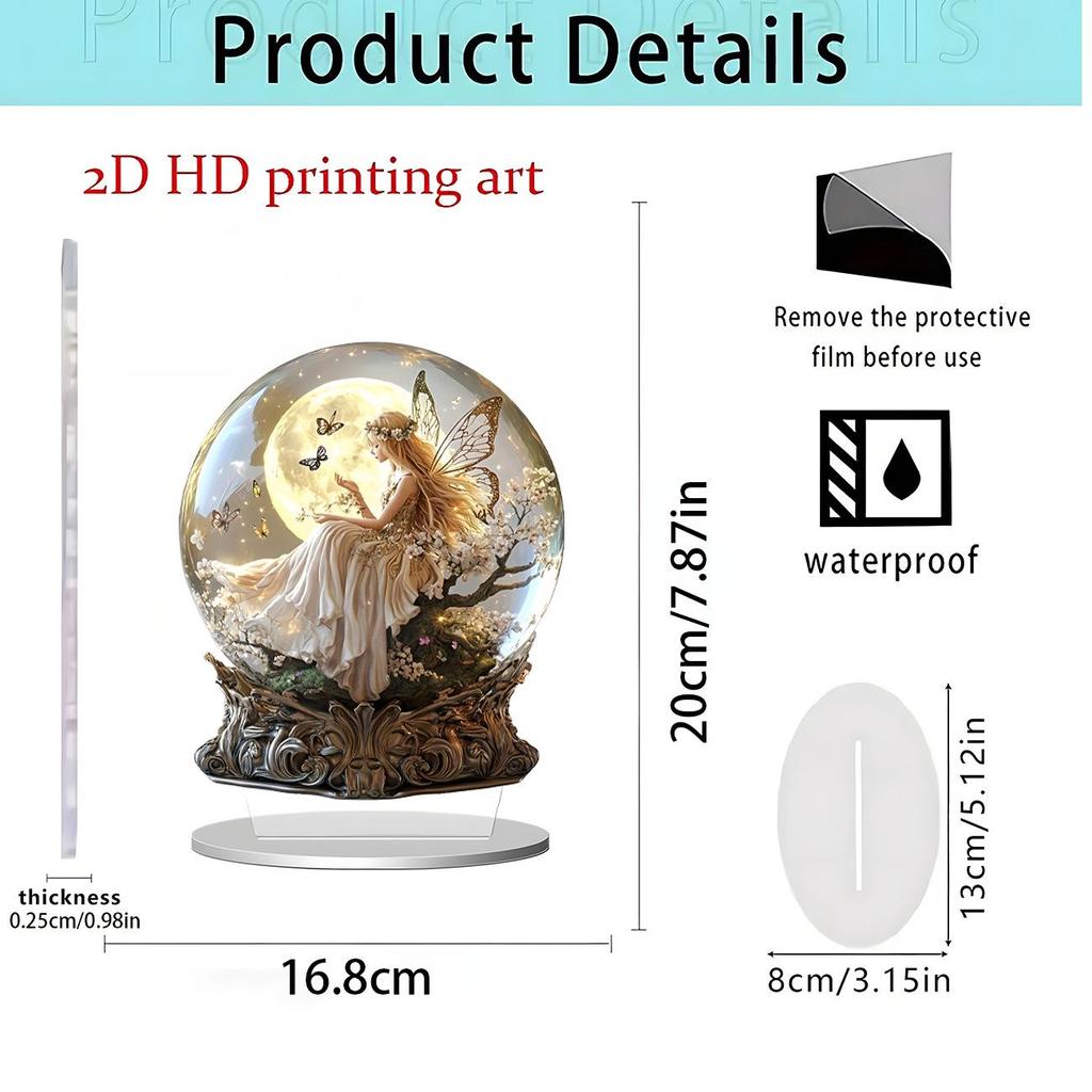 Christmas Santa Claus Snow Scene 2D Acrylic Ornament for Home Décor