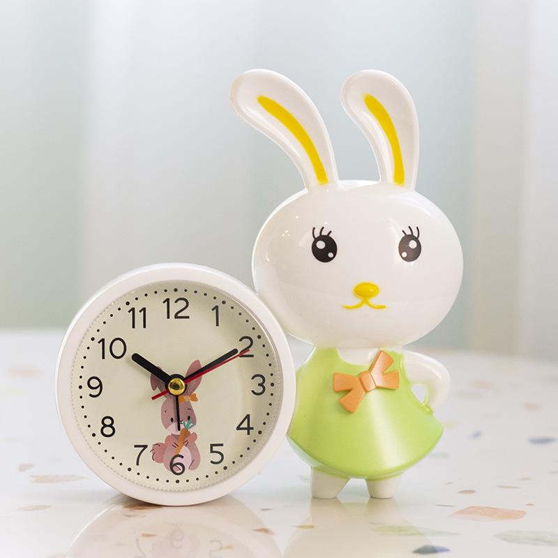 Colorful Long Eared Rabbit Children's Alarm Clock Cartoon Alarm Clock Creative Small Alarm Clock Student Small Alarm Clock Bedside Bedroom Clock
